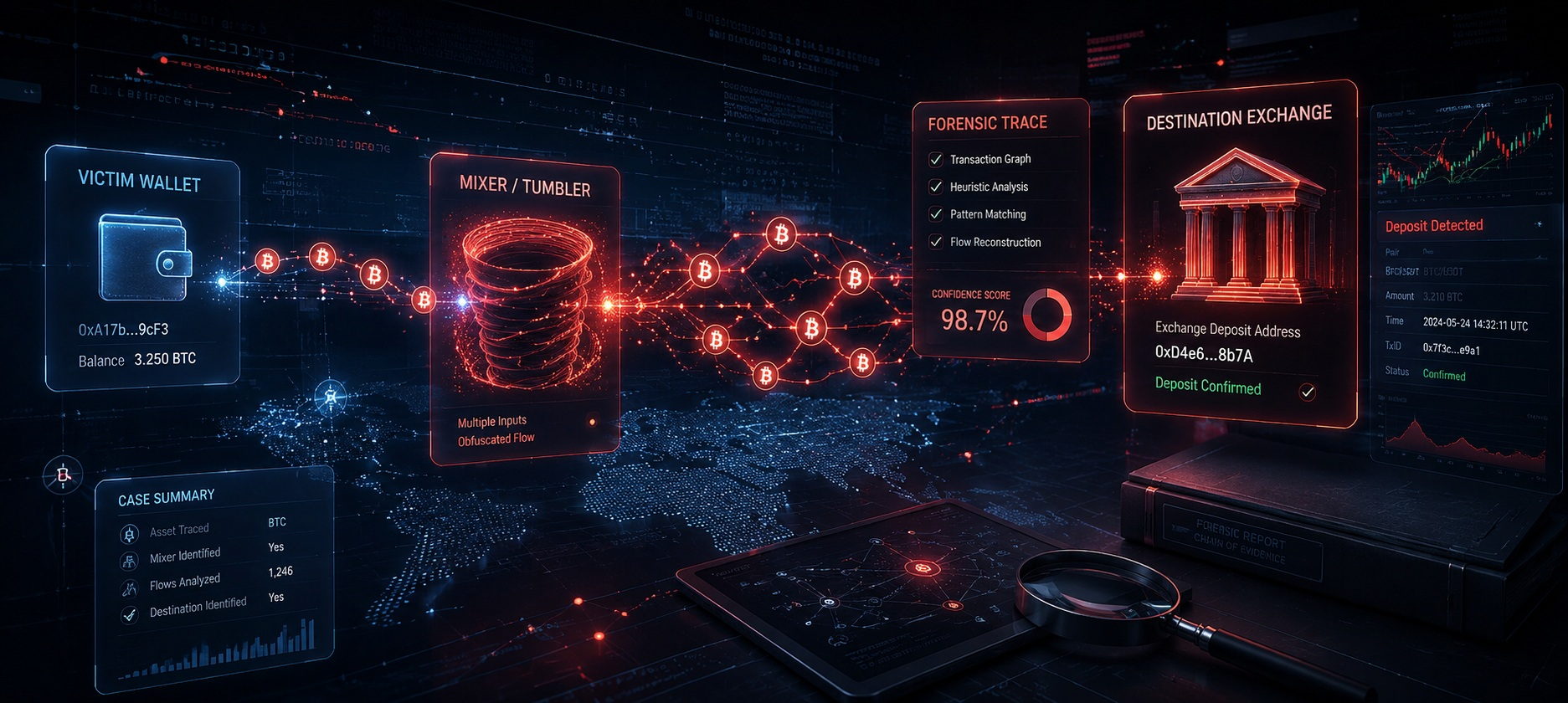 Exchange and wallet intelligence analysis
